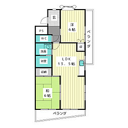鉄村マンション北棟 3DKの間取図画像
