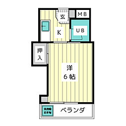 MYビル 1Kの間取図画像