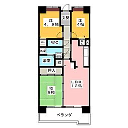 アーバンドエル八事石坂 3LDKの間取図画像