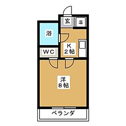 Urban塩釜 1Kの間取図画像