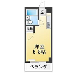 マンション愛晃 ワンルームの間取図画像