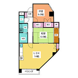 第2アイリス近藤 2LDKの間取図画像