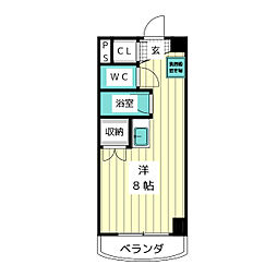 エミネンス山中 ワンルームの間取図画像