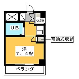 スターハイツヤマザト ワンルームの間取図画像