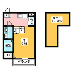 ハーモニーテラス川名町 1Kの間取図画像