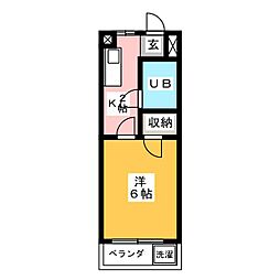 ヴィラリイゼングロス 1Kの間取図画像