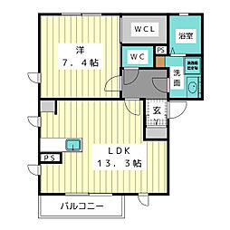 エクセルシオール高峯 1LDKの間取図画像