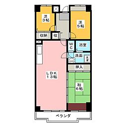 アーバンドエル杁中 3LDKの間取図画像