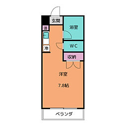 ビュー・テラス1 ワンルームの間取図画像