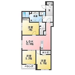 ルヴィータ川名山町 3LDKの間取図画像