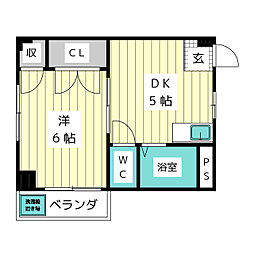 ダイソー17号舘 1DKの間取図画像