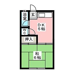 すみれ荘 1DKの間取図画像