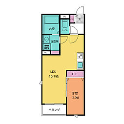 grandeur笠寺 1LDKの間取図画像