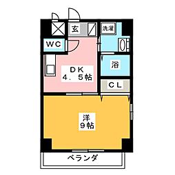 ファーリーヒルズ 1階1DKの間取り