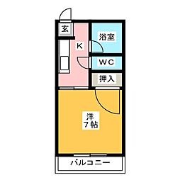 フォーブル渋谷Ａ 1階1Kの間取り