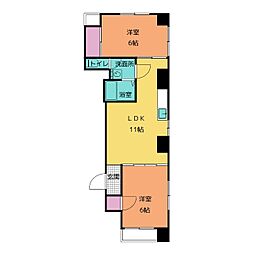 ＹＳビル 5階2LDKの間取り