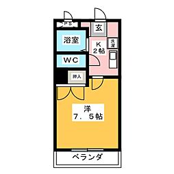 VINGT-CINQCOURT 1Kの間取図画像