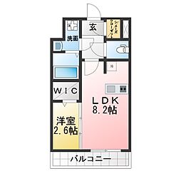 エスプレイス名古屋神宮 1LDKの間取図画像