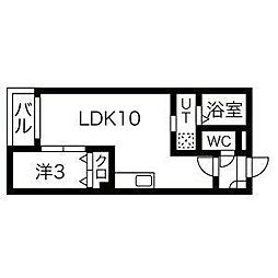 Warrenshibata1 1LDKの間取図画像