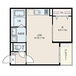 Jack uchidabashiII 1LDKの間取図画像