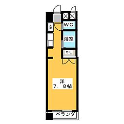 ヴィラ・タカクラ ワンルームの間取図画像