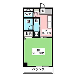 センチュリーパーク六番町 1Kの間取図画像