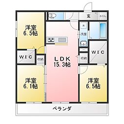 ソレーユIII 3LDKの間取図画像