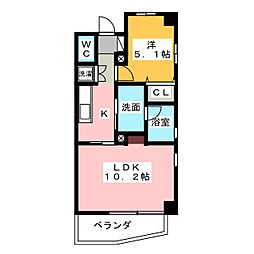 セレニティー金山 1LDKの間取図画像