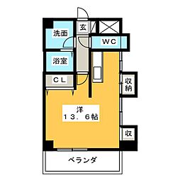 きさらぎ21 ワンルームの間取図画像