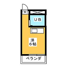 たつみコーポ ワンルームの間取図画像