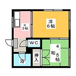 石野コーポ 2Kの間取図画像