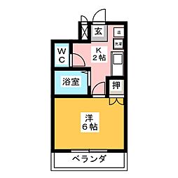フレンズシティ堀田 1Kの間取図画像