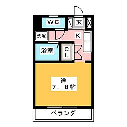 ヴィラ・タカクラ ワンルームの間取図画像