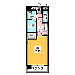 エトワール 1Kの間取図画像