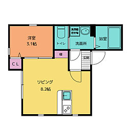 ベレッティーナ浮島 1LDKの間取図画像