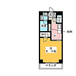 S-FORT金山 1Kの間取図画像