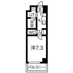 エンジェルハイム東町 1Kの間取図画像