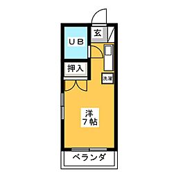 小澤マンション ワンルームの間取図画像