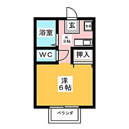 セジュール熱田 1Kの間取図画像