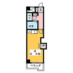 セントラルハイツ二野 ワンルームの間取図画像