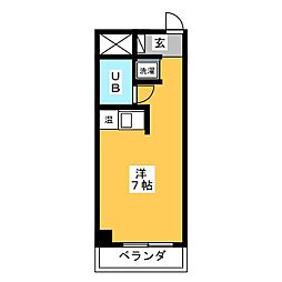 キャッスルミニ神宮 ワンルームの間取図画像