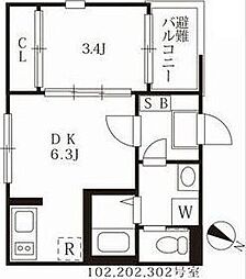 laVierge 1DKの間取図画像