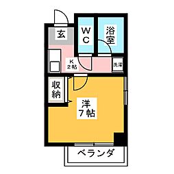 グランシエル 1Kの間取図画像