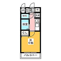 プレサンス鶴舞駅前ブリリアント 1Kの間取図画像