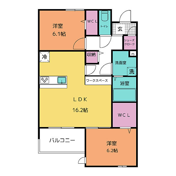 サンカーム　つるまい 202｜愛知県名古屋市昭和区鶴舞３丁目(賃貸アパート2LDK・2階・68.45㎡)の写真 その1