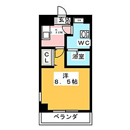 ASレジデンス上前津 1Kの間取図画像