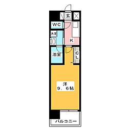 ＡｒｔｉｚＡ上前津II 11階1Kの間取り