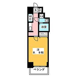 S-RESIDENCE東別院 6階1Kの間取り