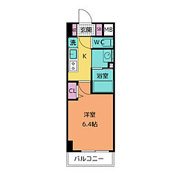 ラグゼナ上前津 7階1Kの間取り
