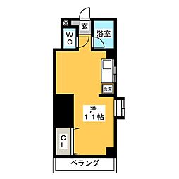 タウンハウス太田 2階ワンルームの間取り